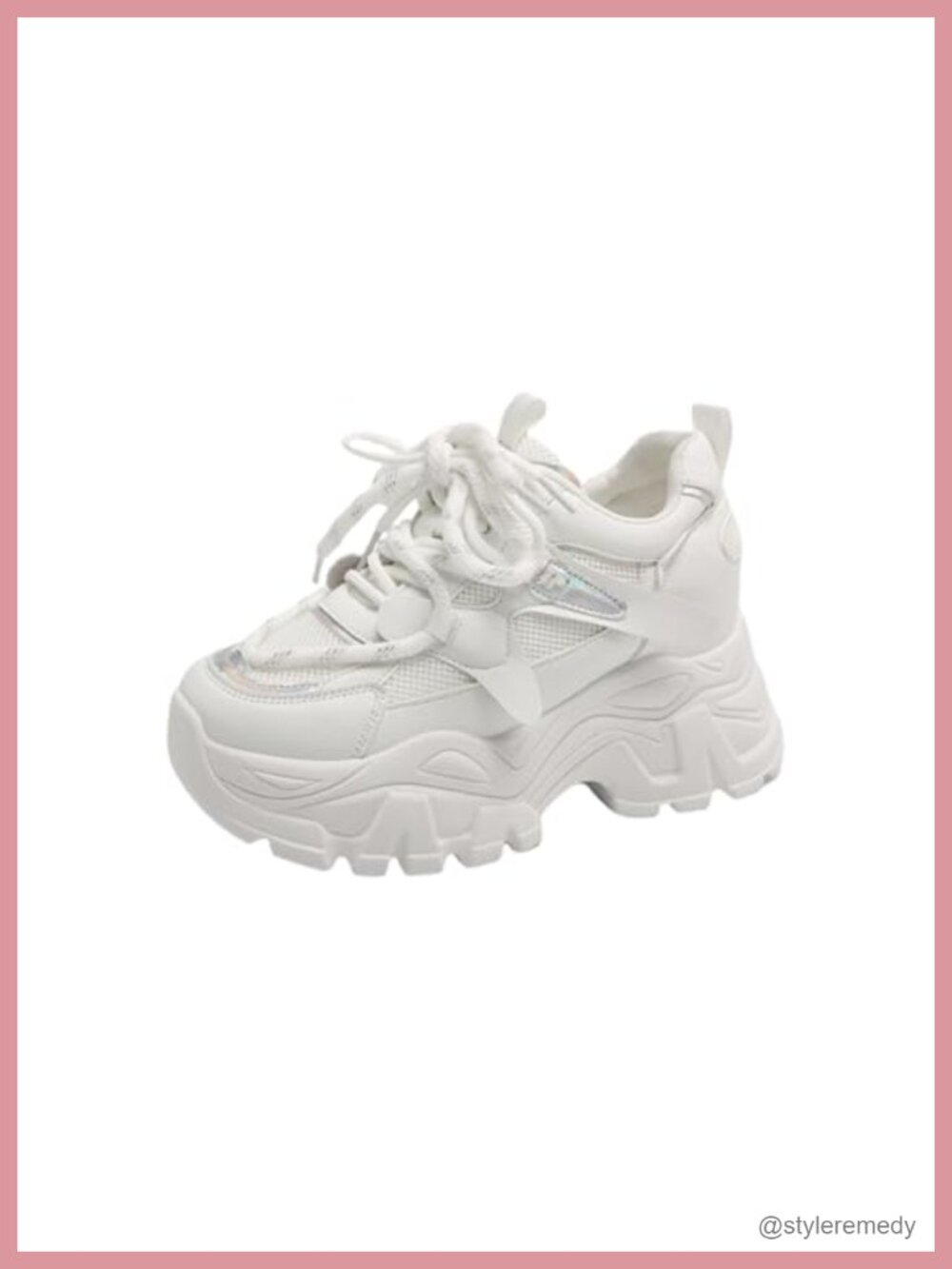Chunky Platform Sneakers for Women, Height Incre Dad Shoes, Casual Lace-up